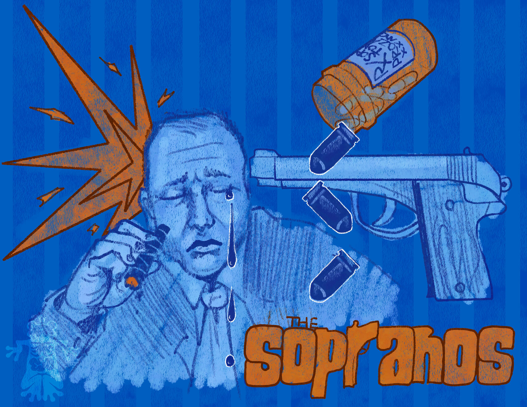 Sopranos Crayon Illustration